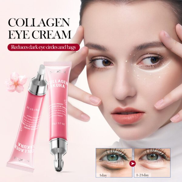 Crème contour des yeux au collagène et à la fleur de cerisier hydratante