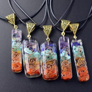 Pendentif en cristal d'énergie de guérison Reiki en pierre naturelle pour le yoga, la méditation spirituelle